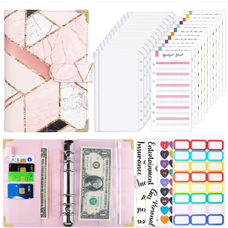 A6 Leather Loose-leaf Budget Book Handbook Notebook