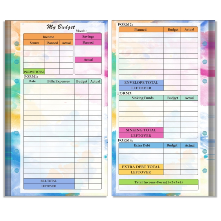 A6 6-hole budget notebook flipbook refills handbook inserts notepad inserts