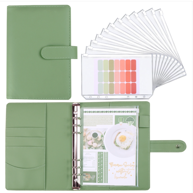A5 Macaron Notebook PU Loose-leaf Cash Budget Handbook