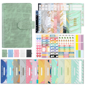 A6 YMX-012 Patchwork Macaron Loose-leaf Notebook Cash Budget Financial Planning Handbook