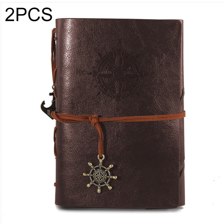 Spiral notebook diary notepad vintage pirate anchor PU leather stationery gift traveler magazine book