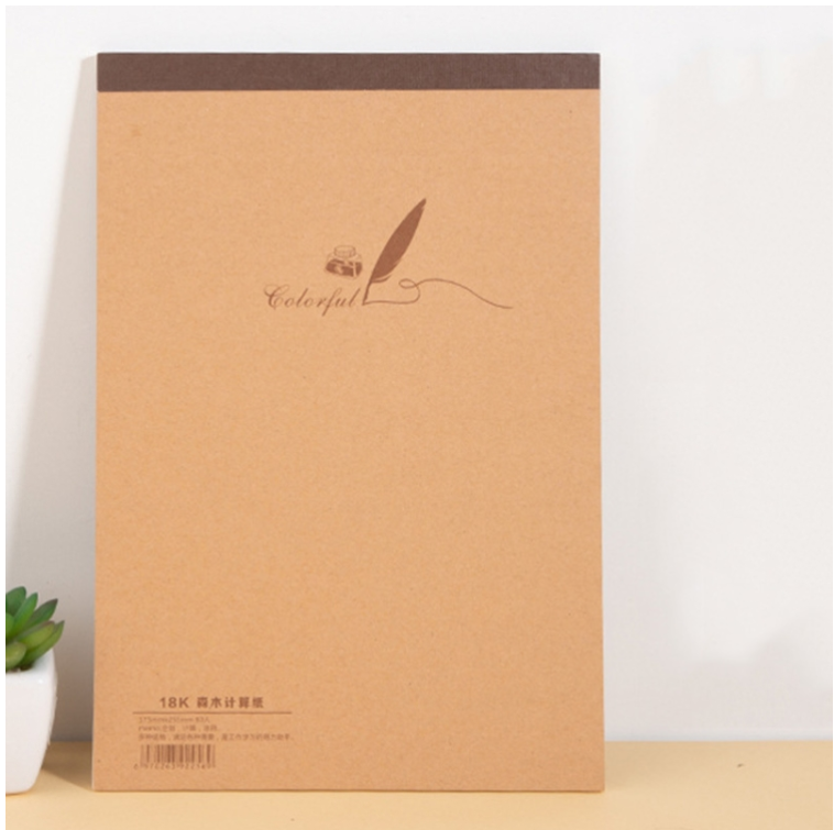 Large 18K Blank Kraft Paper Sketchbook Doodle Notepad