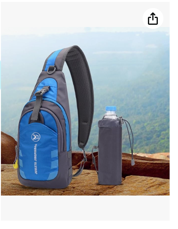 Mochila de uma alça à prova d'água, bolsa tiracolo com suporte removível para garrafa de água