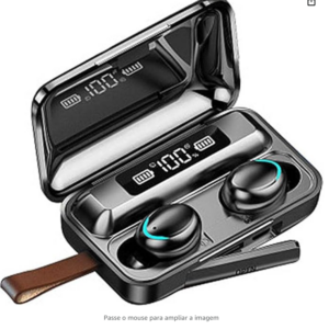 Fones De Ouvido Esportivo, Bluetooth 5.0, Estéreo, 9D LED, à Prova D’água