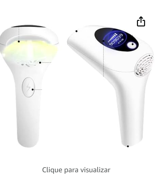 Depilador Laser Luz Pulsada 900 Mil Disparos Portátil Com Óculos de Proteção e Manual em Português BIVOLT