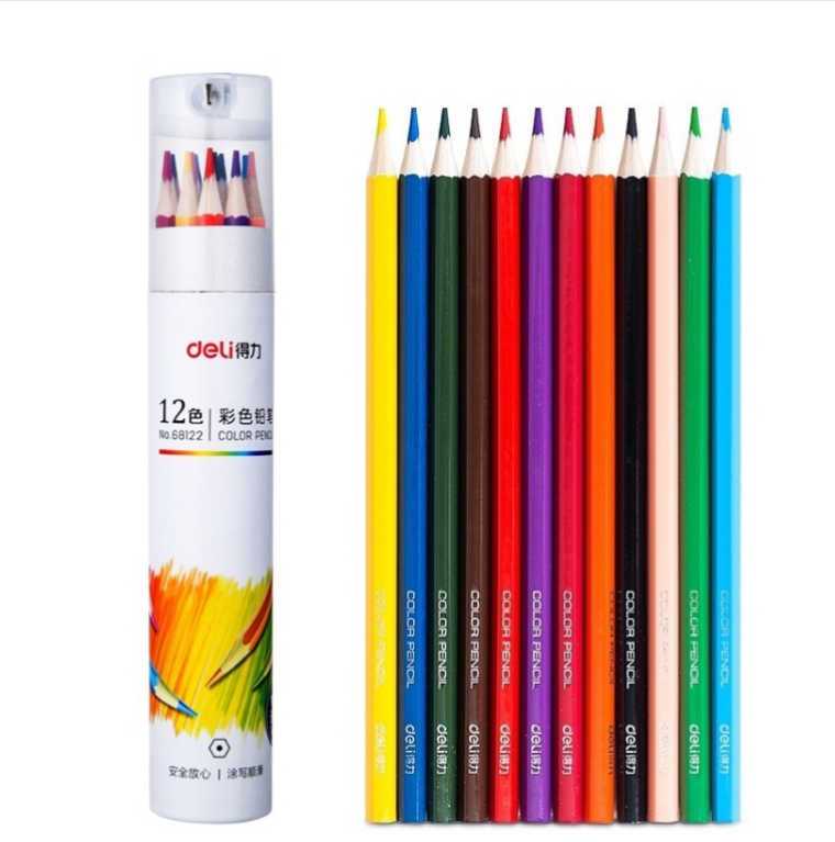 Deli cartridge color pencil set oil-based coloring pencil drawing supplies