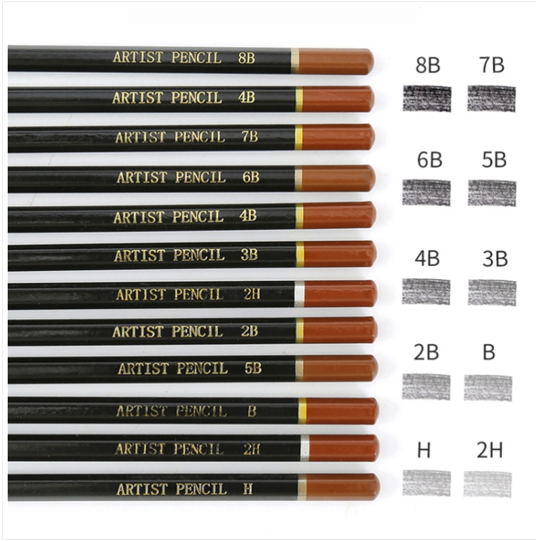 28 Pieces Set Sketch Drawing Pencil Set 2H-8B Pencils for Art Drawing