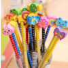 Creative stationery cartoon animals wooden HB with eraser children’s pencils school office supplies color random delivery 50 pcs a sale