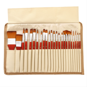 Bamboo Pavilion 24 pieces/set sold nylon brush set painting watercolor brush with cloth bag