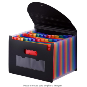 Moochy Pasta de arquivos expansível com 24 compartimentos, capa, tamanho A4, formato de carta, organizador de documentos, multicor, para escritório, c