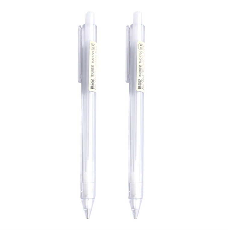 Sold as a set of 2 Activity pencils Frosted transparent hexagonal barrel student automatic pencil, refill: 0.5mm, lead hardness: 2B