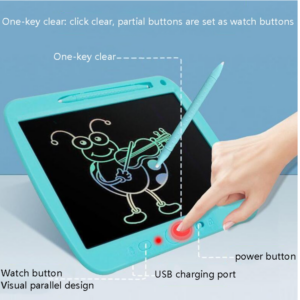 Children’s LCD Drawing Board Electronic High Glossy Writing Board Smart Rechargeable Handwriting Board, Style: 11.5 inch