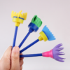 5 sets to sell sponge painting brush Children’s art stamp tools, color random delivery (4pcs/set broom)