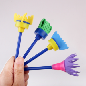 5 sets to sell sponge painting brush Children’s art stamp tools, color random delivery (4pcs/set broom)