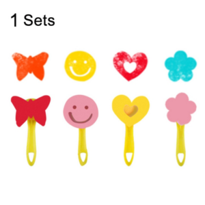 1 set to sell sponge painting brush children’s art painting stamp tools, style random delivery (4 yellow handle)