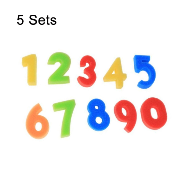 5 sets to sell sponge painting brush Children's art painting stamp tools, color random delivery (0-9 numbers sponge)
