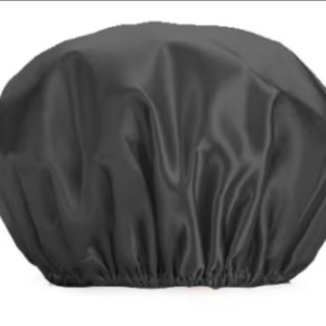 Hot sale solid satin extra large bath shower cap double layer waterproof bonnet bathing cap