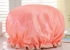 Stock Women Shower Hat PEVA Polyester Hair Cover Bonnet Headgear Double Layer Waterproof Elastic Adjustable Shower Cap