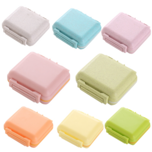 JS0018 Wheat Portable Sealed Pill Box 6 Compartments Pills Health Box