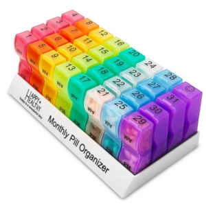 January 31 Compartments Plastic Colorful Pill Box Family Individual Dispensing Pill Organizer (20.5×10.3x7cm)