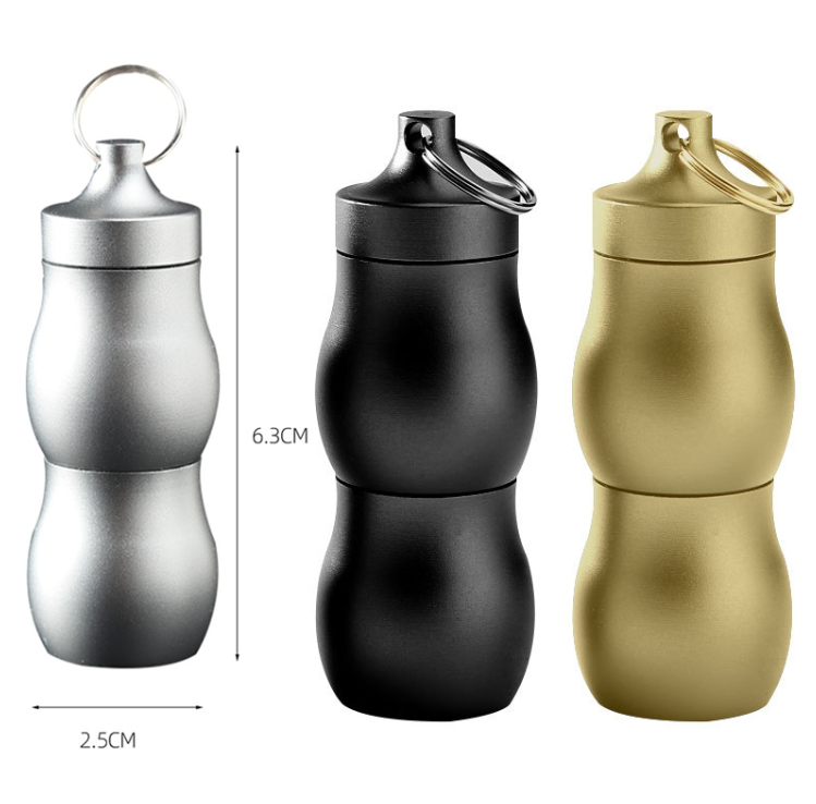 F25 Outdoor First Aid Pills Sealed Bottle Mini Waterproof Metal Medicine Jar Keychain
