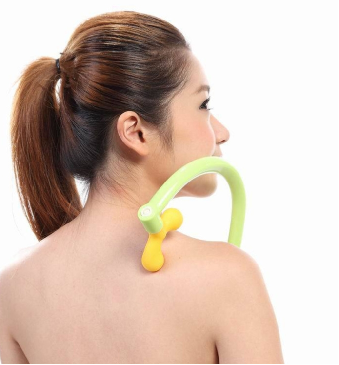FunAdd Adjustable Shoulder & Back Acupressure Back Hammer Meridian Hammer Neck Massager (Color: Green)