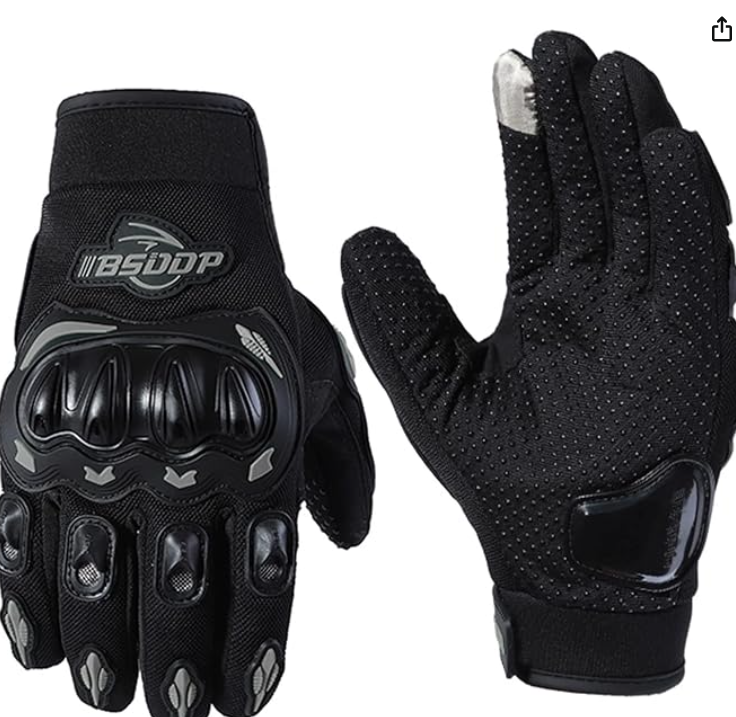 ERYUE Luvas De Equitação,Luvas Otociclismo Rider Antiderrapante Anti-Queda Quatro Estações Universal Respirável Tela Touch Screen Luvas M, Preto