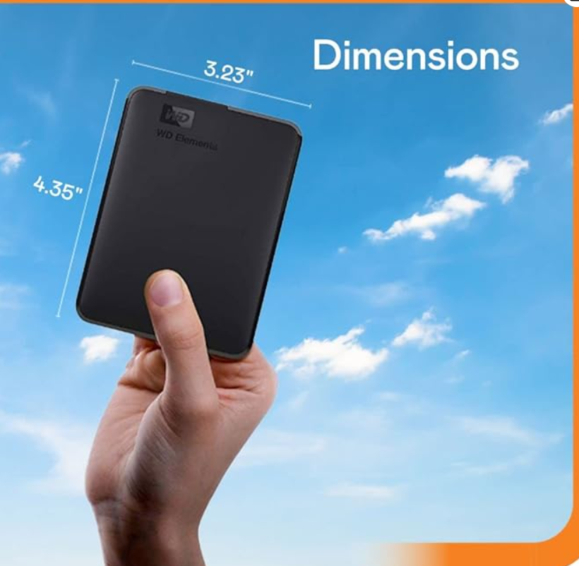 Disco rígido externo portátil WD 4TB WD, USB 3.0 - WDBU6Y0040BBK-WESN