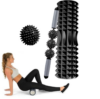 3-in-1 EVA Foam Shaft Hollow Muscle Relaxation Roller Yoga Pole Set, Length: 45 cm (black crescent)