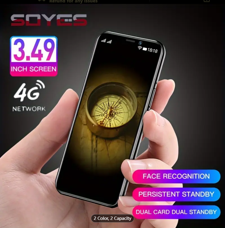 SOYES S10-H Mini Mobile Phone 3.5'' Screen 4G LTE 3GB RAM 64GB ROM Android 9.0 Face ID Unlock Smart Telefone Celulares