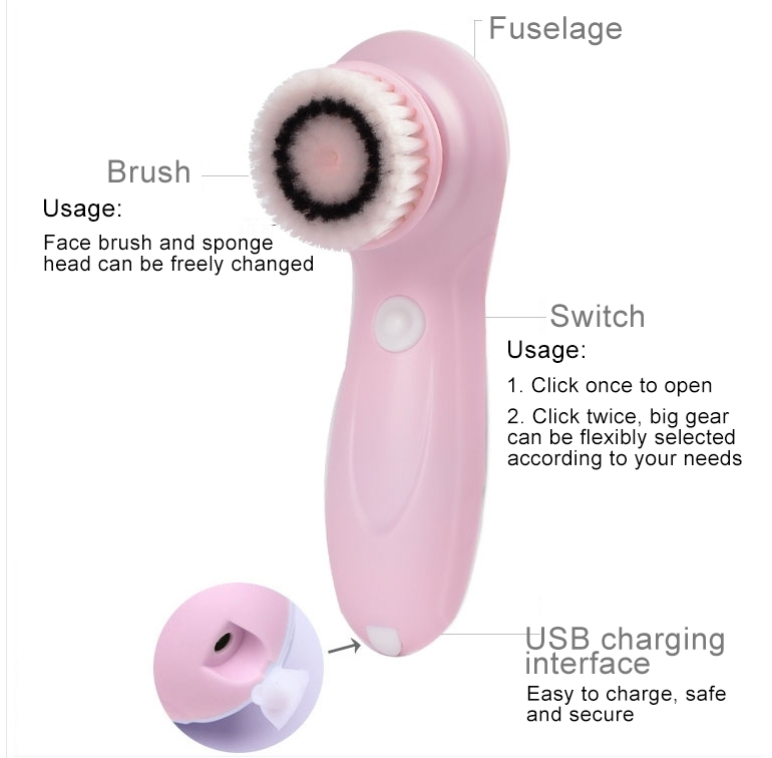 6-in-1 USB Rechargeable Electronic Facial Cleanser Blackhead Pore Cleanser