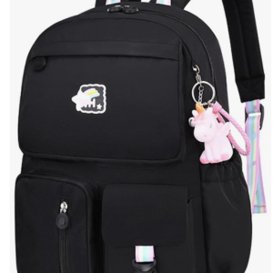 Barakara Mochila para crianças, Mochila escolar leve e bonita com Unicórnio Pingente , Mochila grande à prova d’água para meninos de escola