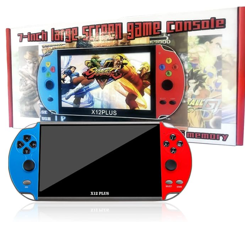 X12 Plus Console de videogame de 7 polegadas integrado para 1000 jogos Joystick portátil de 16 GB Controlador de jogo Spupport AV Ou ut TF Card Music