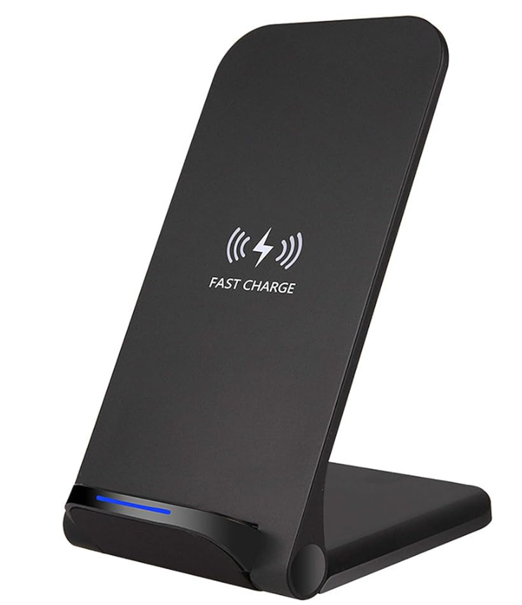 Domary Carregador sem fio 15W Suporte de carregamento rápido vertical sem fio Substituição habilitada para Qi para iPhone 12 11 Pro Samsung S20 Plus c