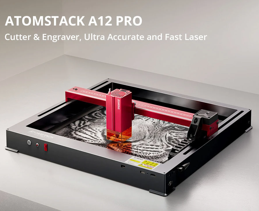 ATOMSTACK A24 PRO 24W Laser Engraver Cutter, Fixed Focus, 0.02mm Engraving Precision, 600mm/s Engraving Speed, 32-bit Motherboard, Cross Laser Positio