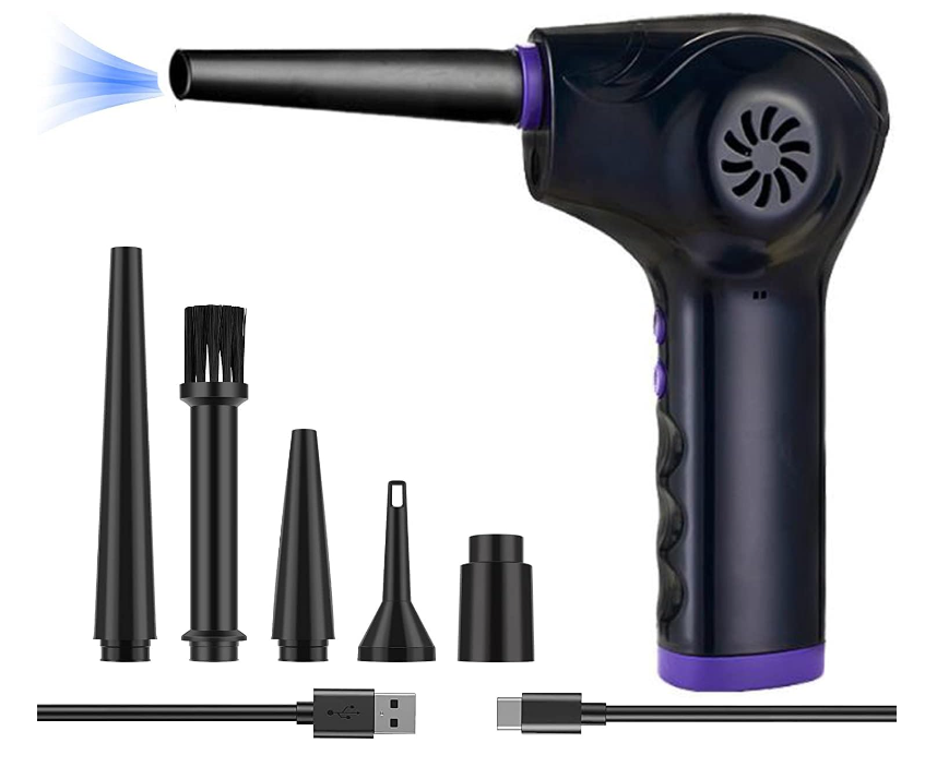 Espanador de Ar Comprimido Sem Fio, Espanador de ar Elétrico para Teclado de Computador Portátil, Espanador de ar Eletrônico Portátil de 50.000 rpm, S