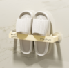 Non-marking wall-mounted bathroom hole-free slipper rack Drainage storage shelf
