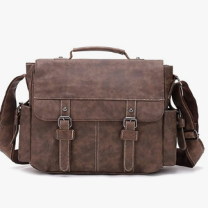 Mens Messenger Bag Vintage PU Leather for Men Waterproof iPad Briefcases Shoulder Bag