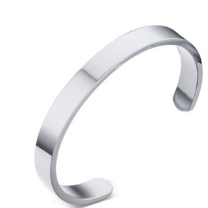 8mm wide open glossy bracelet for women and men
