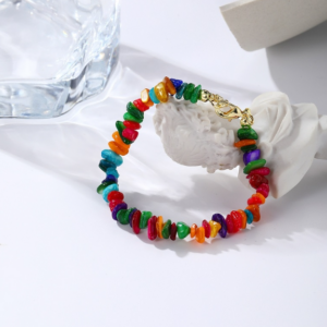S925 Women’s bohemian natural gravel beaded bracelet and anklet