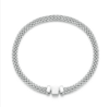 S925 sterling silver platinum plated braided basic bracelet