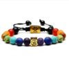 Tree of Life Multicolor Beads Stone Braided Rope Yoga Bracelet