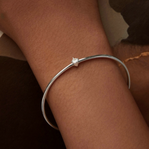 S925 sterling silver platinum-plated sparkling zircon thin bracelet (BSB160)