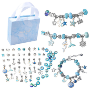 63-in-1 Children’s DIY Crystal Retro Bracelet (Blue)
