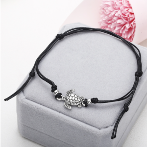 Boho anklet turtle wax cord bracelet