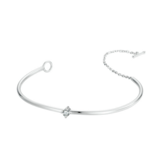 sterling silver platinum plated sparkling zircon thin bracelet