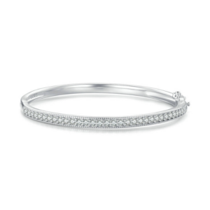 BSB130-17 sterling silver S925 platinum-plated zircon fine glitter full set bracelet