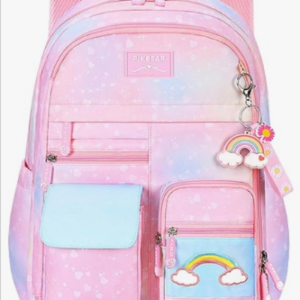 Backpacks for Girls – Environmental School Backpacks | Gradient Pink Backpacks for Girls, Primary School, Rainbow Backpack, Rainbow Backpack for Hikin
