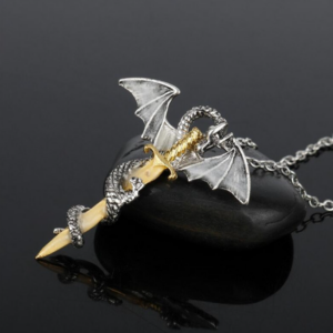 Luminous jewelry dragon sword pendant necklace black anime necklace