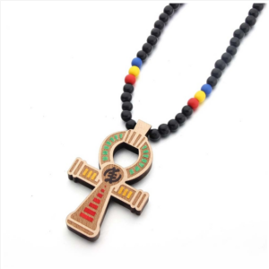 Wood Bead Word Frame Pendant Necklace Hip Hop Jewelry